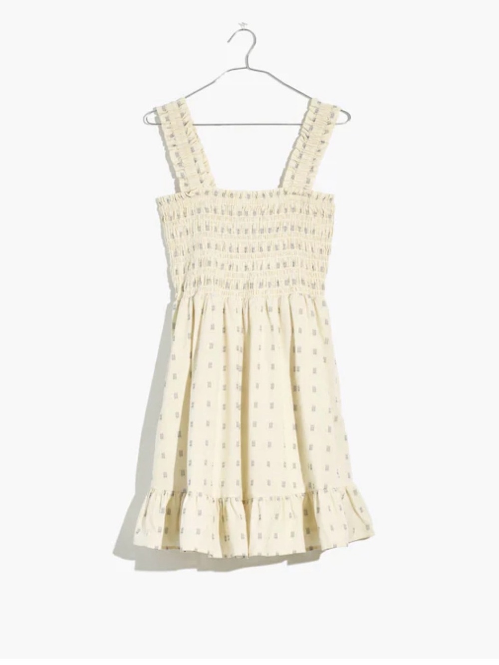 Madewell XXL Plus size Lucie Smocked Tank Mini Dress in Textural Clipdot cotton